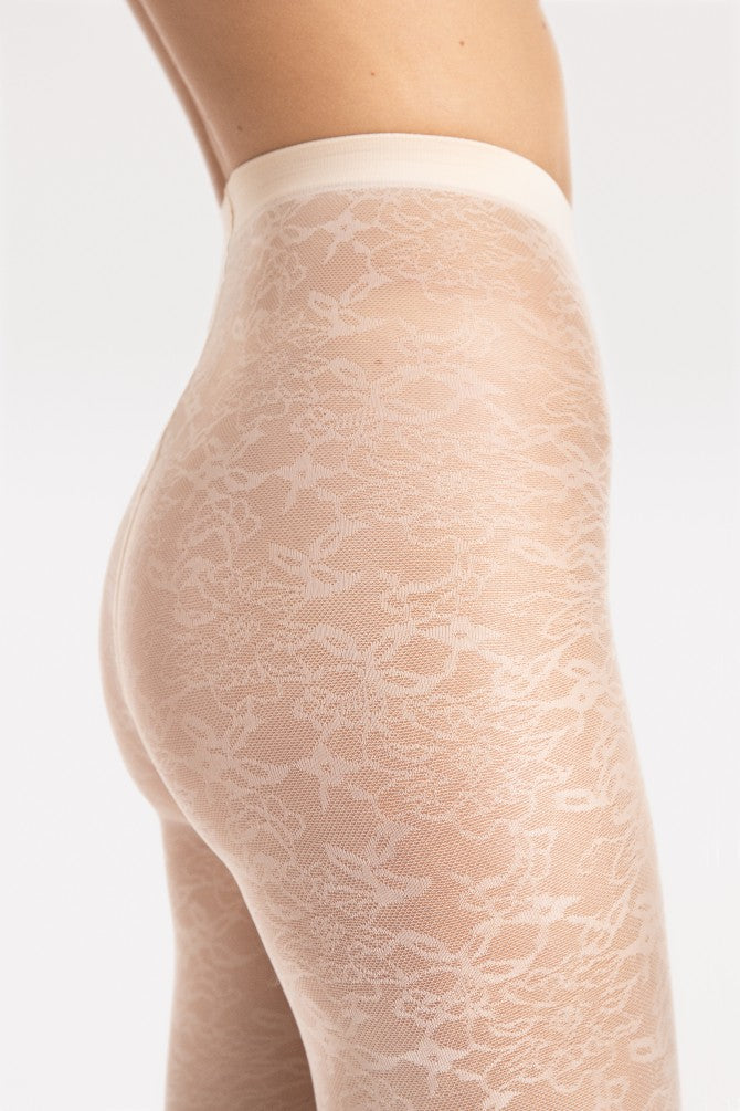 Fiore Floral Patterned Tights Sharon 30 Den size S - L
