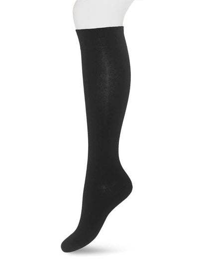 Bonnie Doon Wool/Cotton Knee-High R715011 - black thermal knee socks perfect for cold Winters