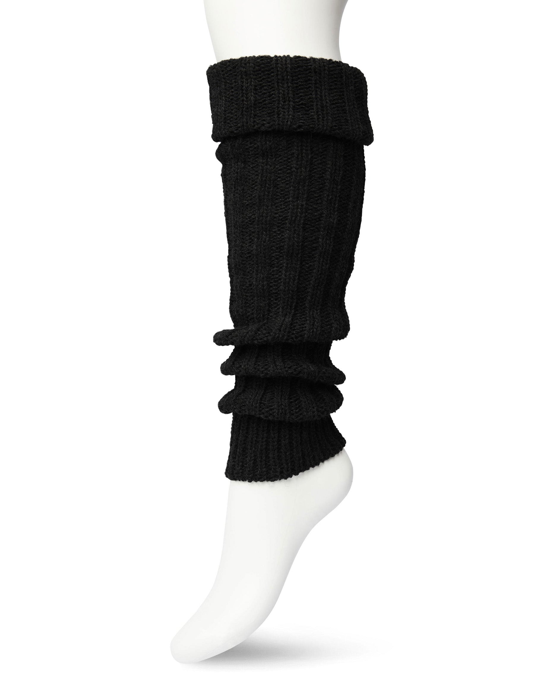 Black Ribbed Leg Warmers Cut Out Legwarmers Sweater Knee sale Socks Handmade Recycled