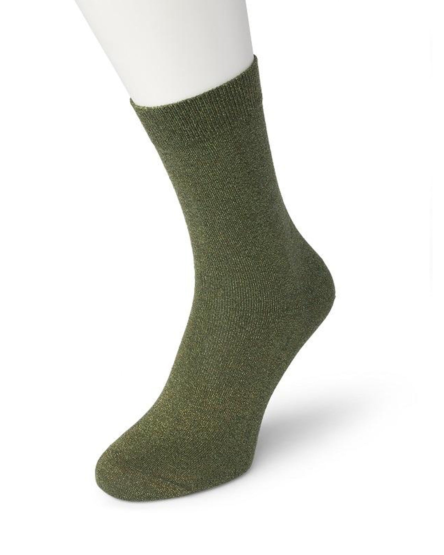 Bonnie Doon BP051138 Cotton Sparkle Socks - olive green socks with sparkly glitter lamé lurex