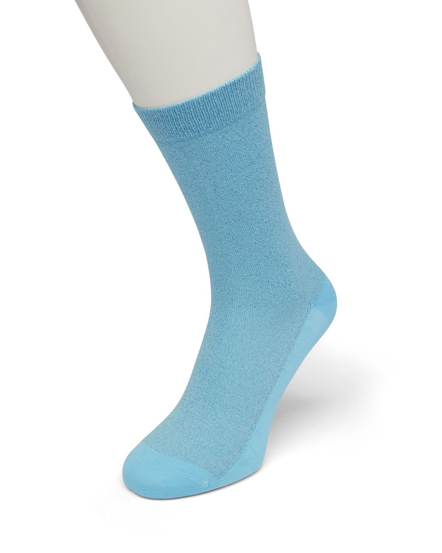 Bonnie Doon BP051138 Cotton Sparkle Socks - light sky blue socks with aqua marine sparkly glitter lam̩ lurex