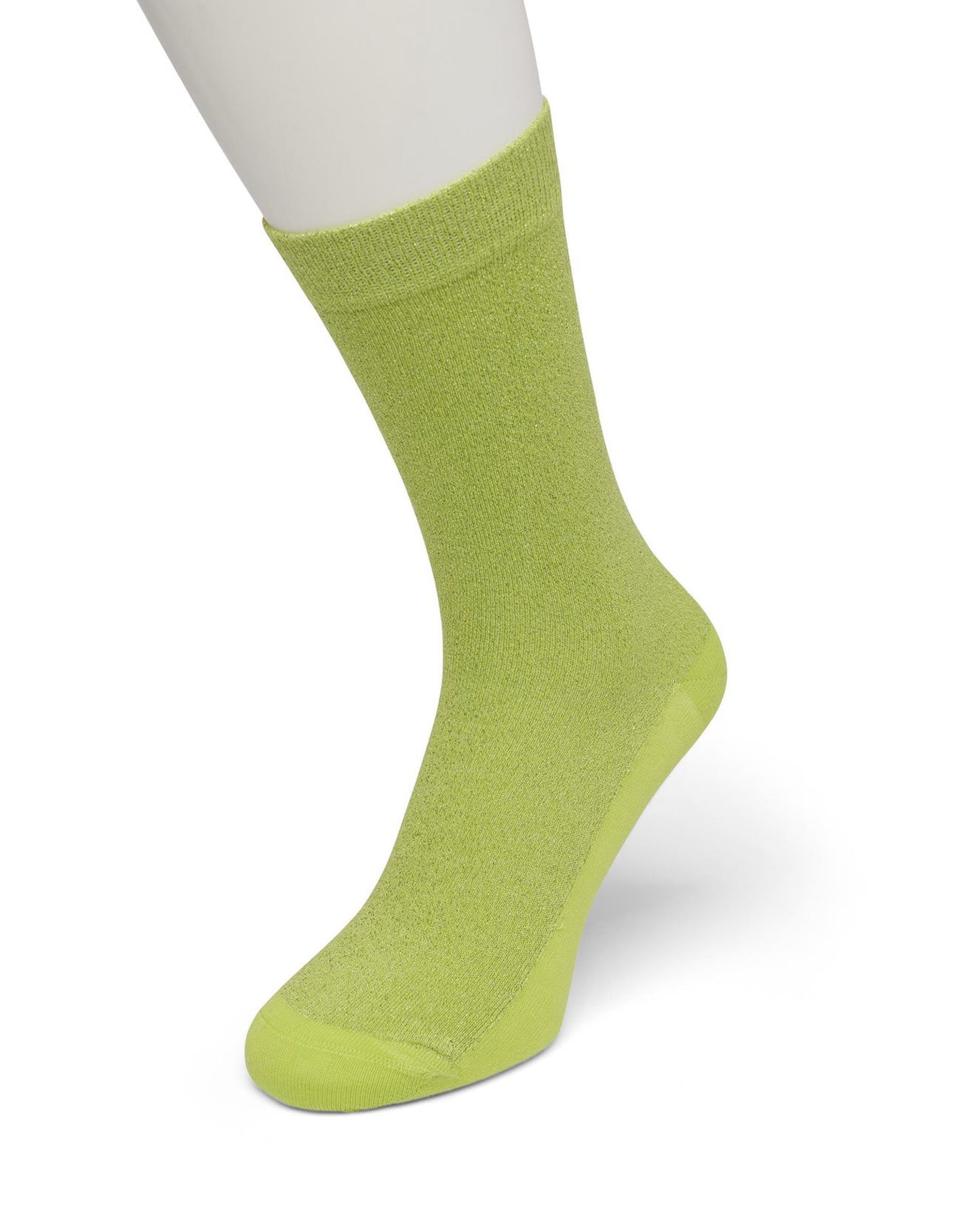 Bonnie Doon BP051138 Cotton Sparkle Socks - lime green socks with sparkly glitter lamé lurex