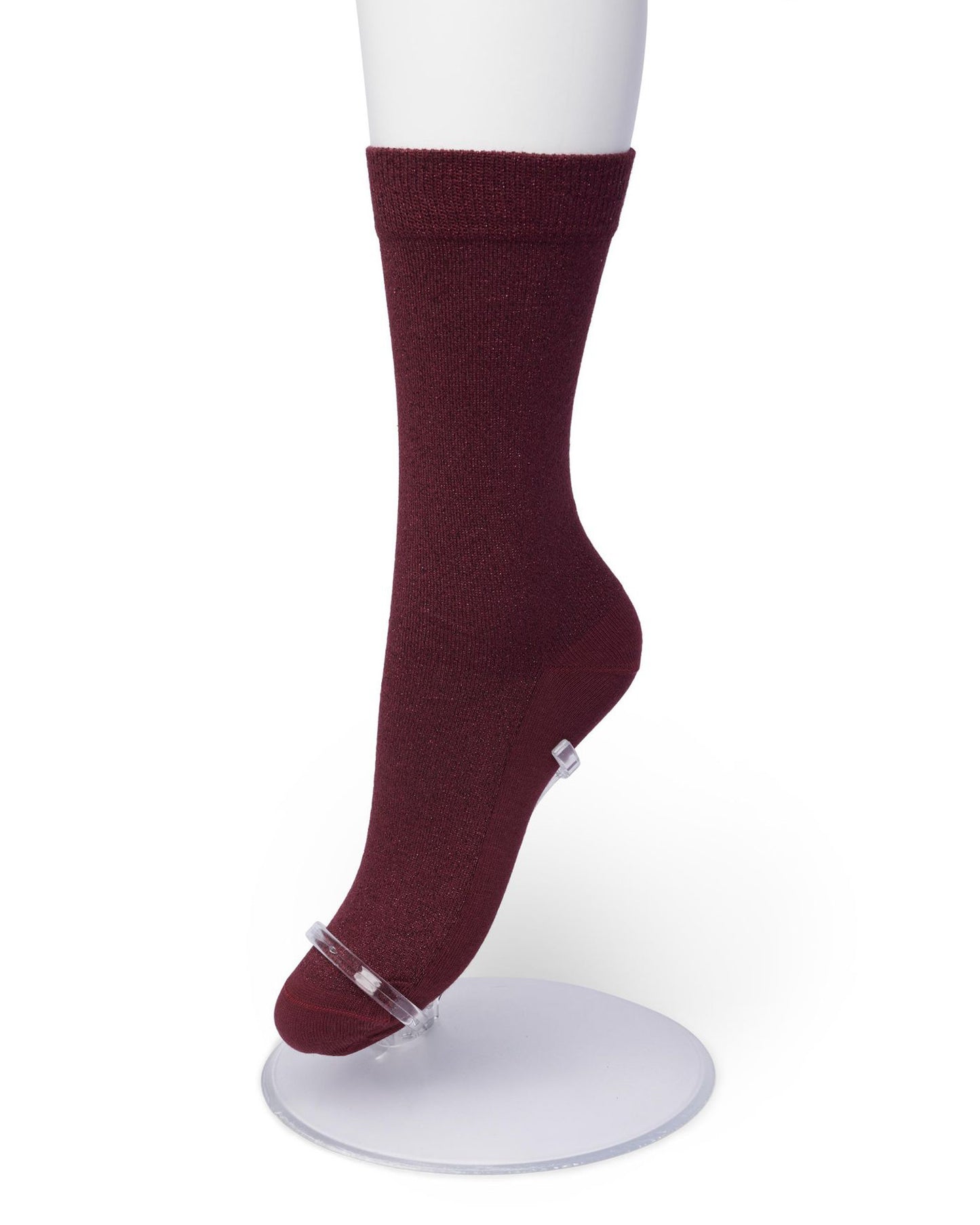 Bonnie Doon BN25.11.38 Cotton Sparkle Socks - Maroon (rhododendron) socks with sparkly glitter lamé lurex