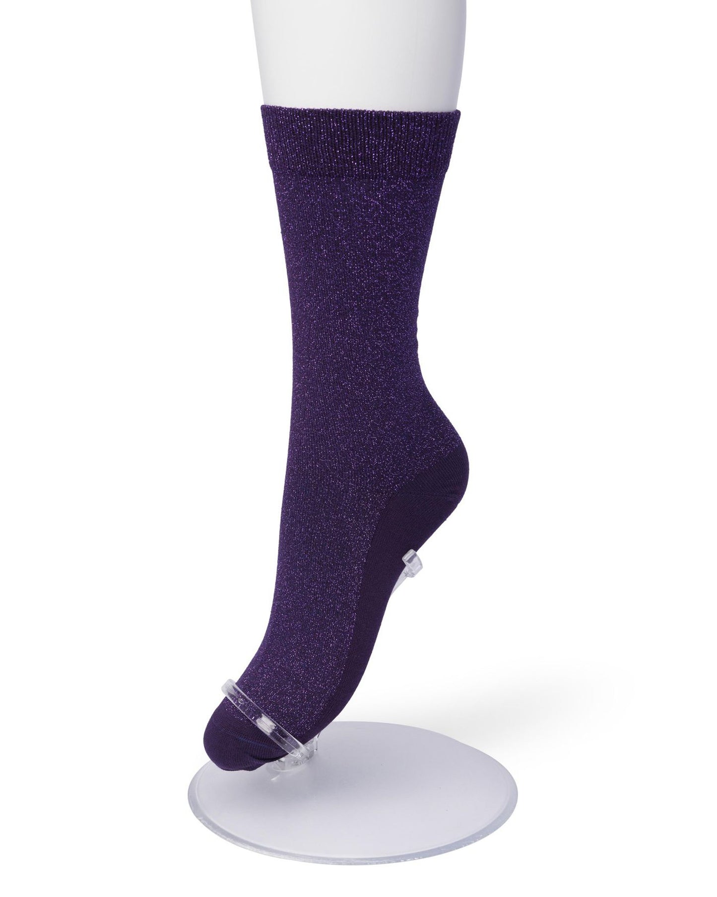 Bonnie Doon BP051138 Cotton Sparkle Socks - Dark Purple (Velvet) socks with sparkly glitter lamé lurex