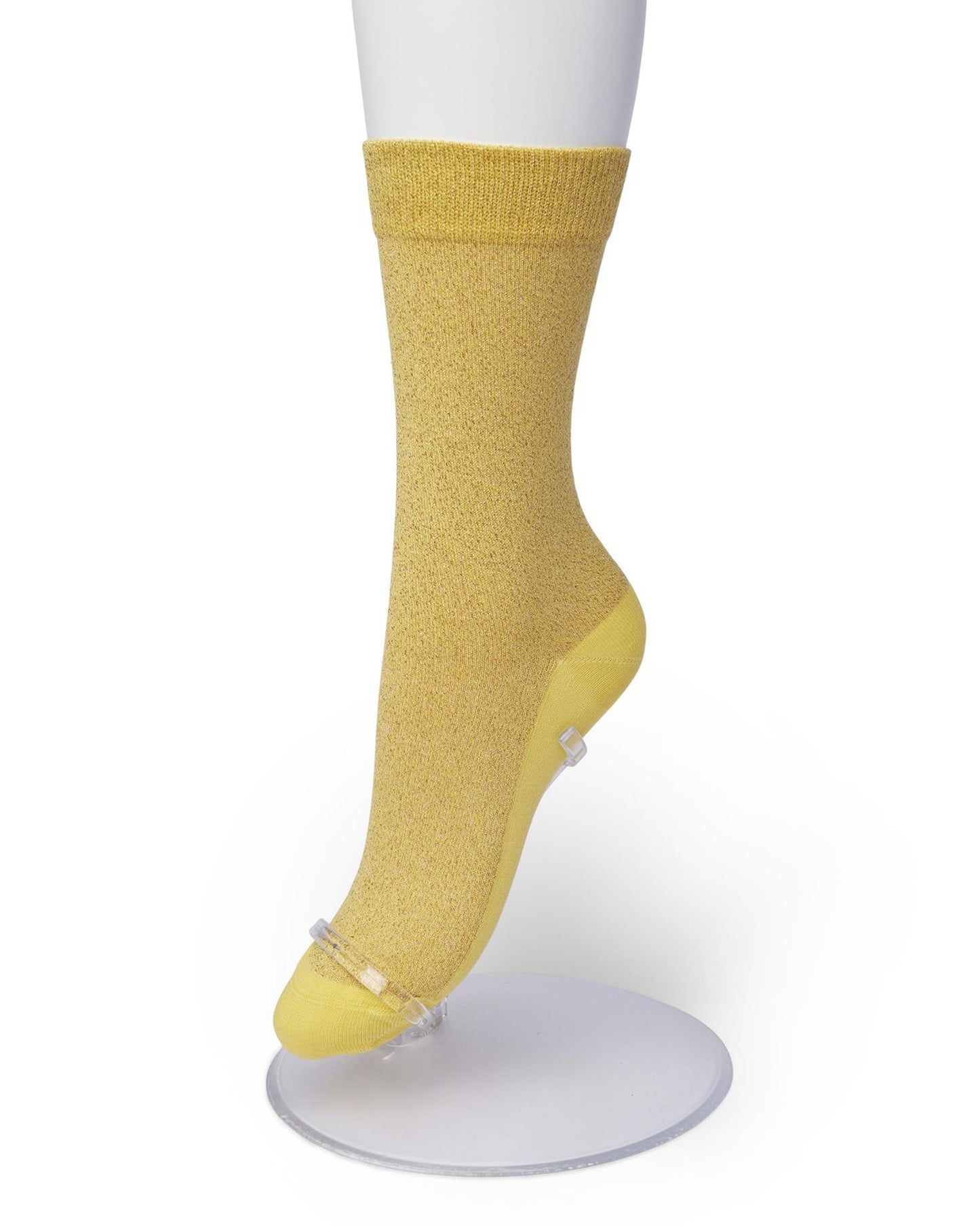 Bonnie Doon BP051138 Cotton Sparkle Socks - yellow socks with gold sparkly glitter lamé lurex