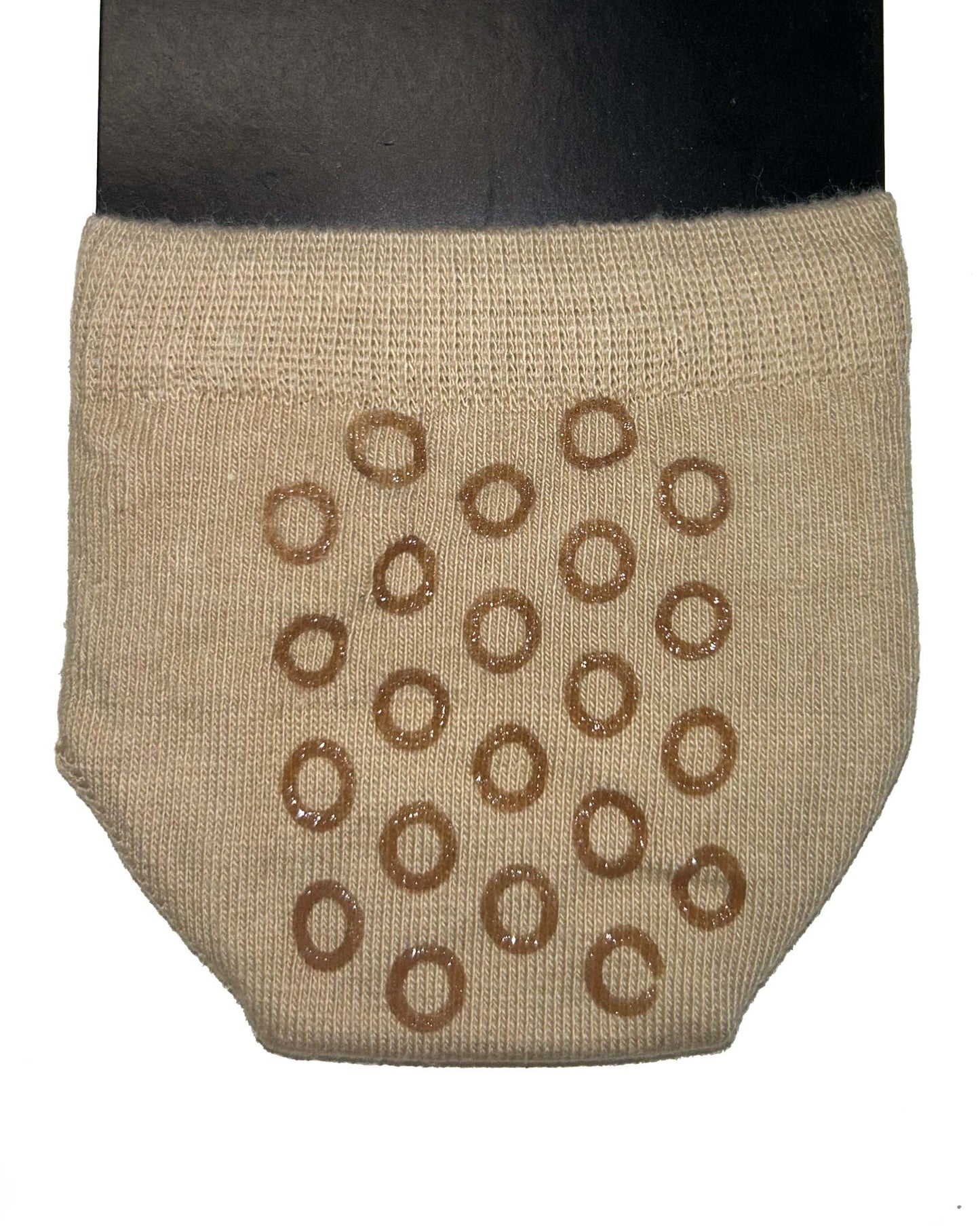 Bonnie Doon Toe Cover BE311000 - Nude beige cotton toe sock with a circular grip sole.