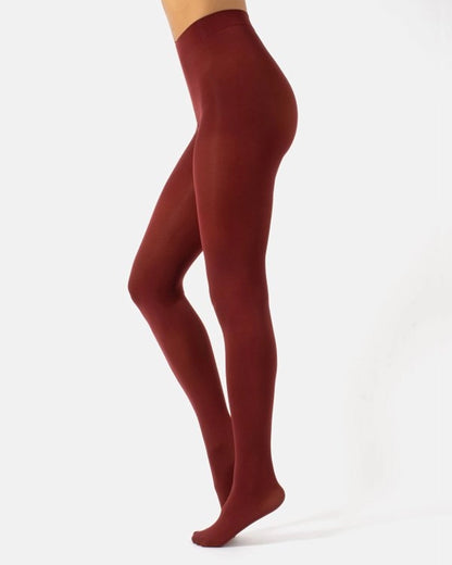 Calzitaly Opaque Tights - 80 den coloured opaque tights in maroon (garnet red)