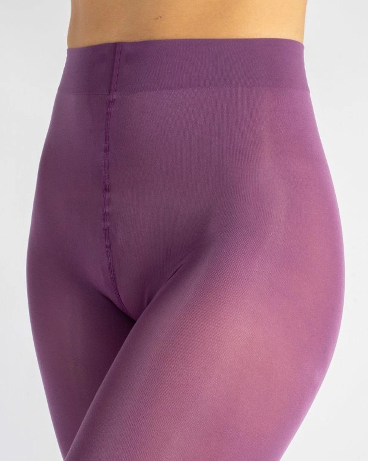 Calzitaly Opaque Tights - Waist and gusset detail of 80 den coloured opaque tights in light purple