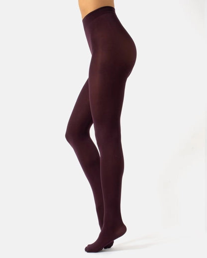 Calzitaly Opaque Tights - 80 den coloured opaque tights in aubergine (wine)