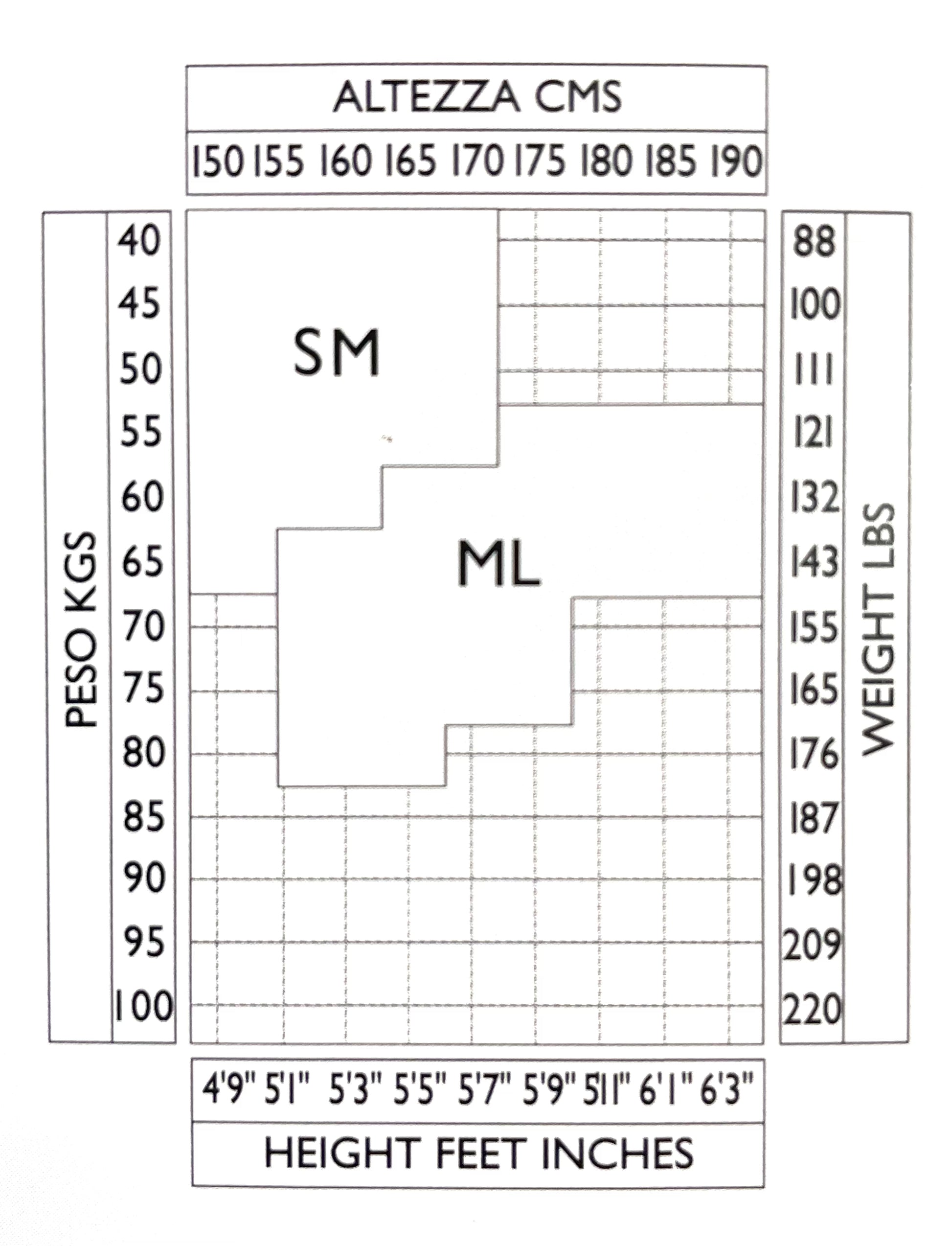 Omero Size Chart