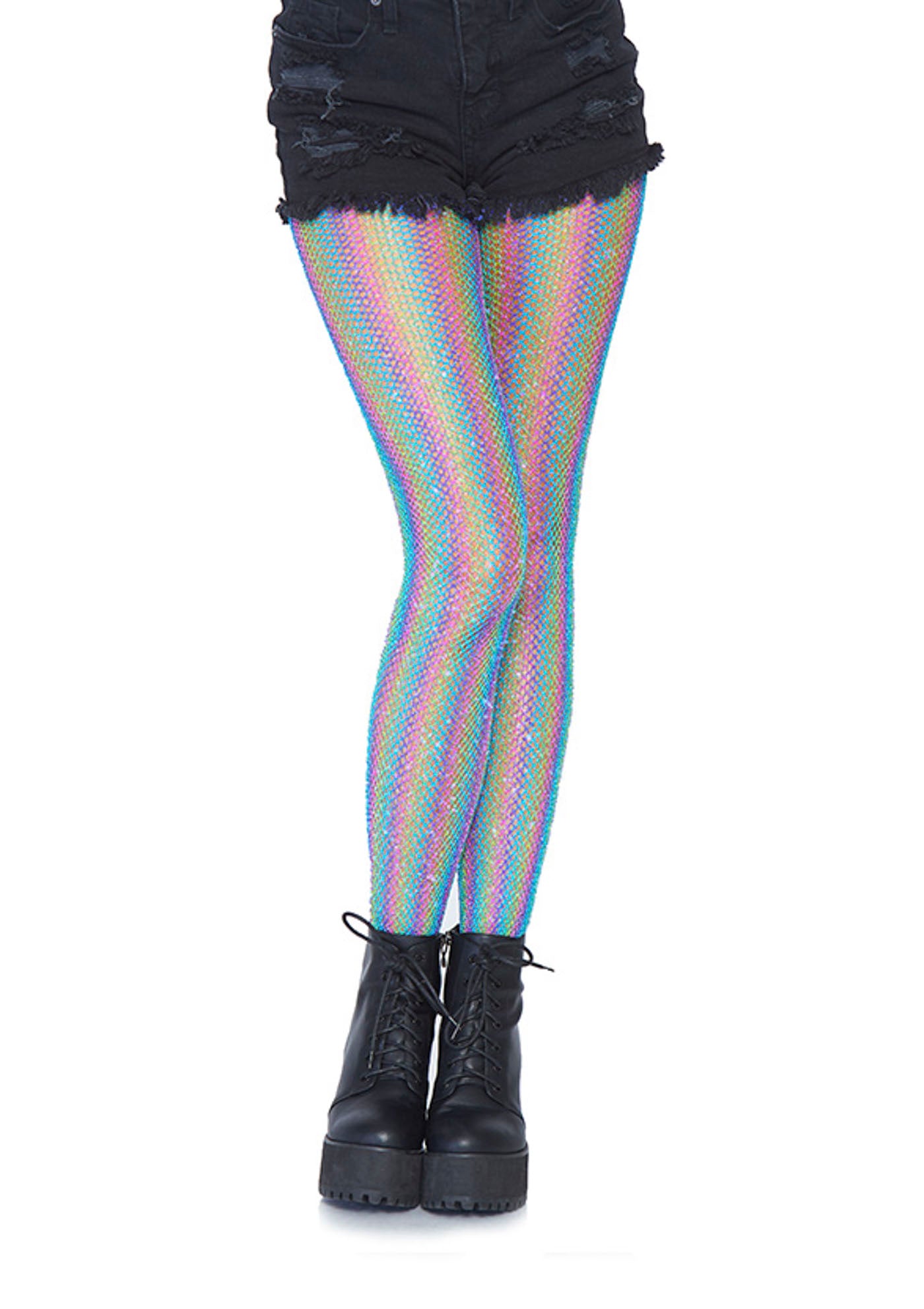 Leg Avenue Sparkly Lurex Rainbow Fishnets Tights Dept. Worldwide Delivery tights dept