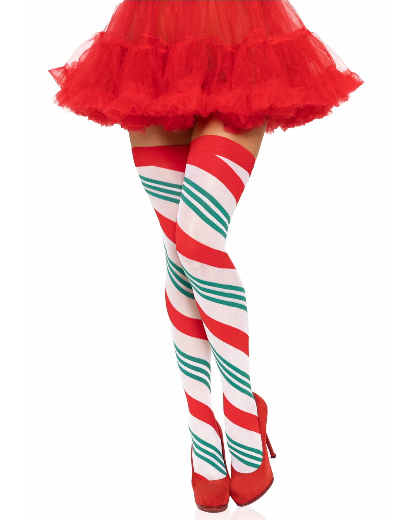 Holiday Ribbon Thigh Highs