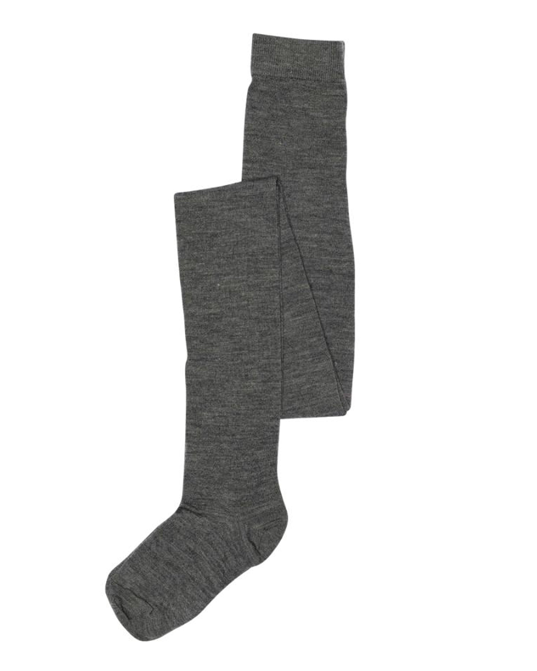 MP Denmark Wool Silk Tights - Soft and warm lightweight grey thermal knitted tights with shaped heel, flat toe seam, gusset and high waist.