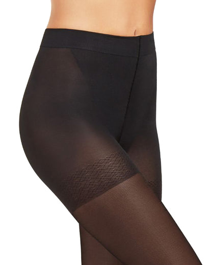 SiSi Benessere 140 Collant - Black strong graduated compression support tights with support boxer top brief. Detail.