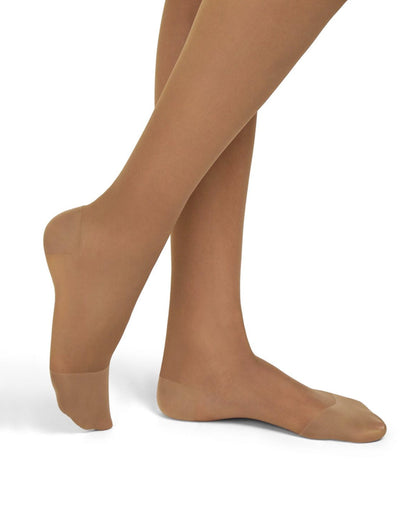 SiSi Benessere 140 Collant - Light natural tan strong graduated compression support tights with support boxer top brief. Foot detail.