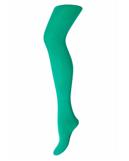 Sneaky Fox Ingrid Recycled Tights - 60 den sustainable eco coloured opaque tights in emerald kelly green