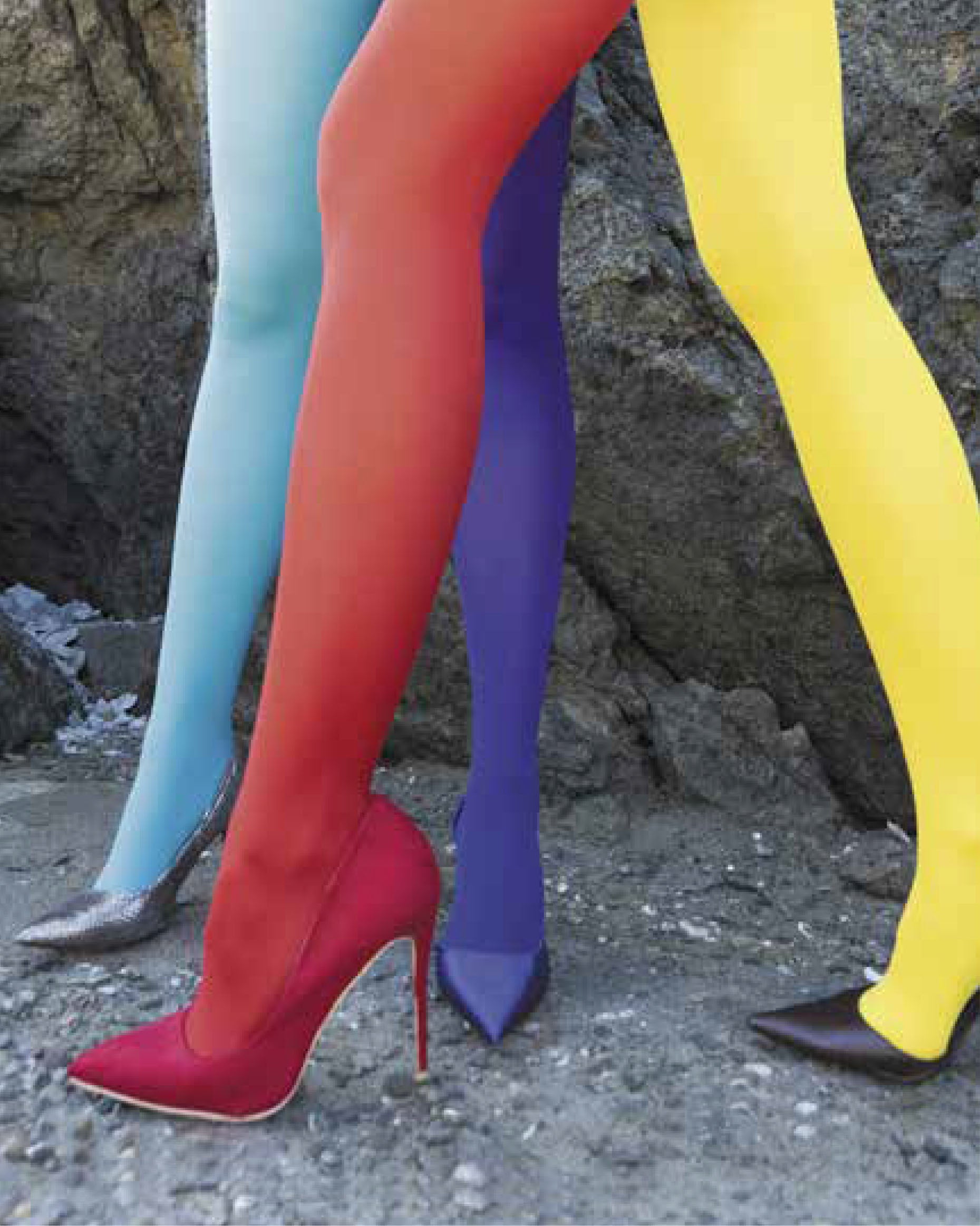 Trasparenze Sophie 70 Collant - coloured opaque tights in light azzurro blue, red, purple and yellow