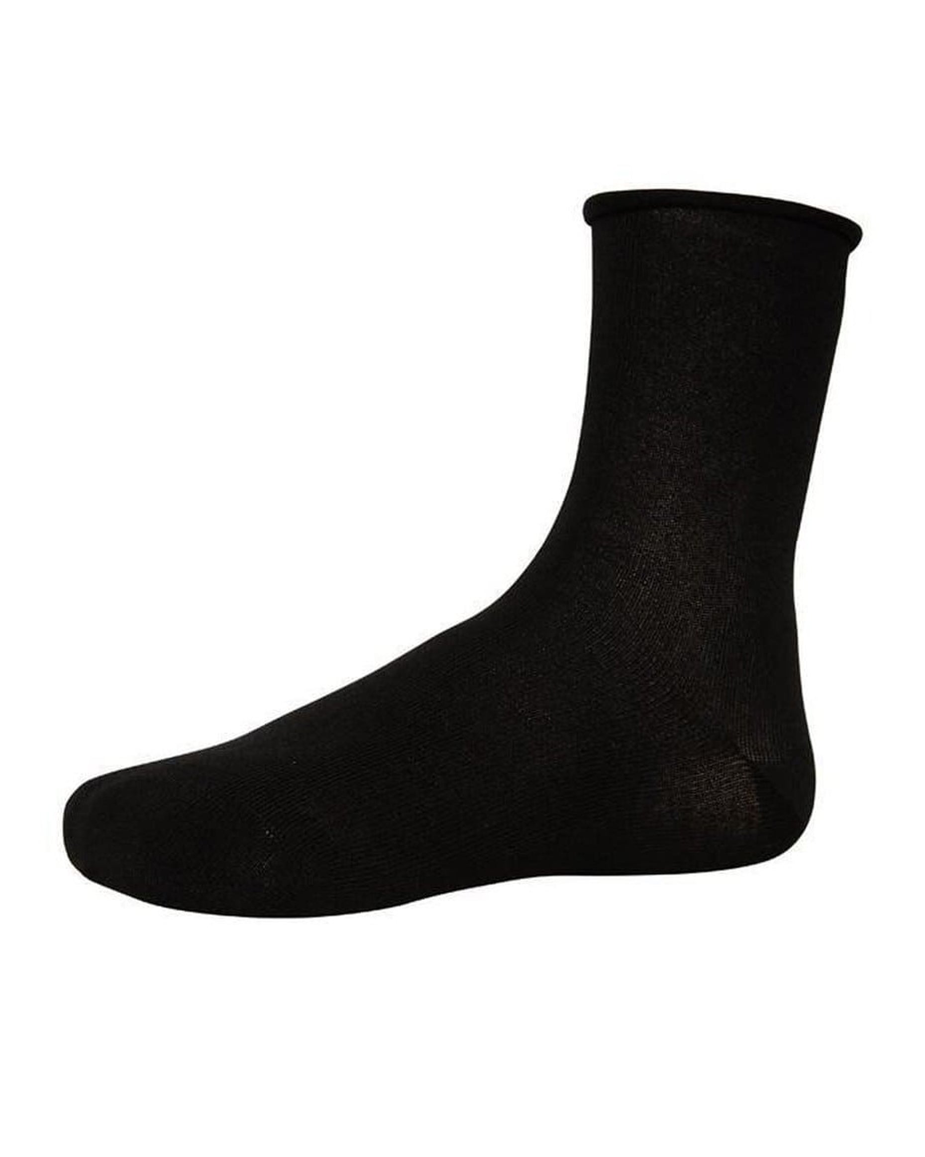 Ysabel Mora 12347 Bambú Sin Puno Sock - No cuff quarter high bamboo socks with shaped heel and flat toe seam, available in black, navy and grey.