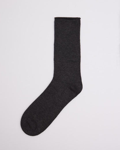 Ysabel Mora - 12726 Basico Sin Puno - no cuff cotton ankle socks in dark grey