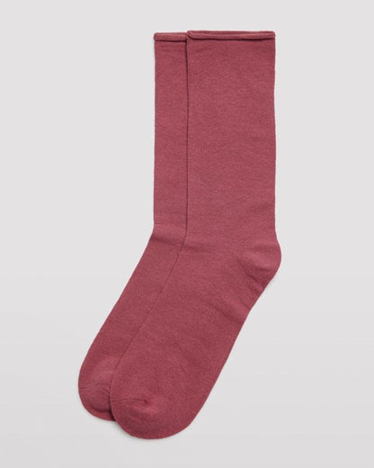 Ysabel Mora - 12726 Basico Sin Puno - no cuff cotton ankle socks in dark dirty pink