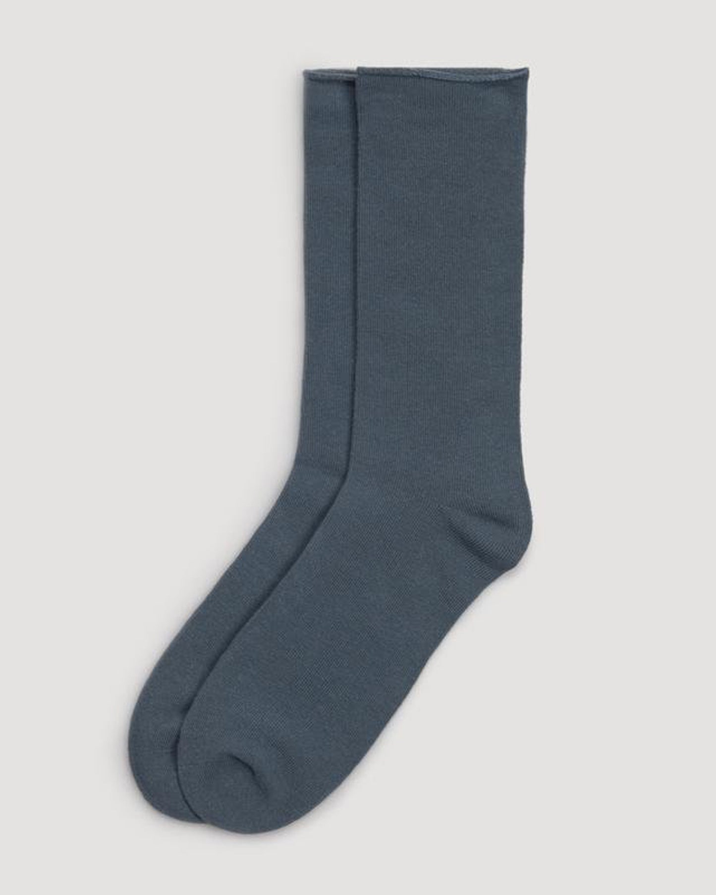 Ysabel Mora - 12726 Basico Sin Puno - no cuff cotton ankle socks in denim blue