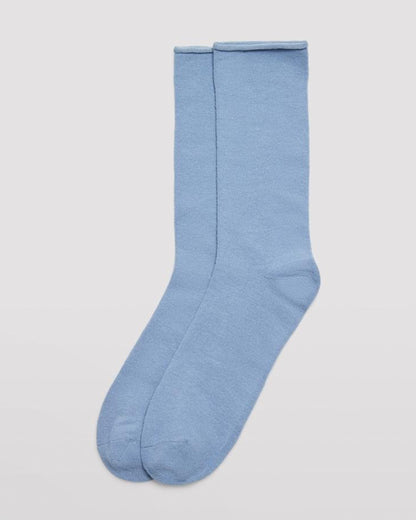 Ysabel Mora - 12726 Basico Sin Puno - no cuff cotton ankle socks in light blue