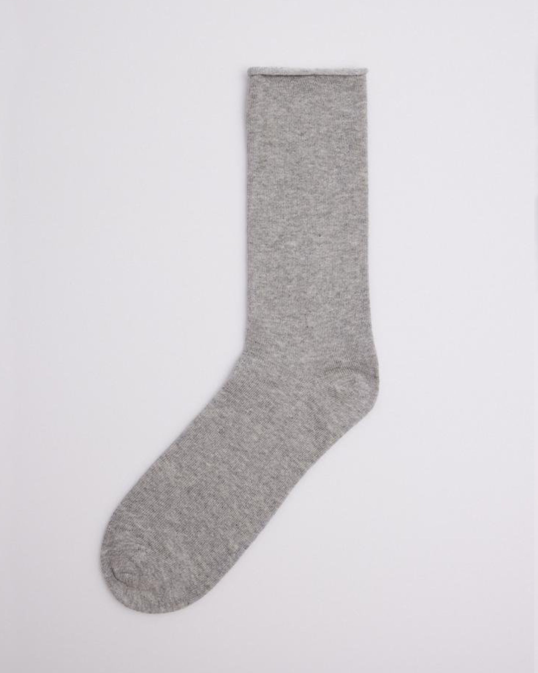 Ysabel Mora - 12726 Basico Sin Puno - no cuff cotton ankle socks in light grey