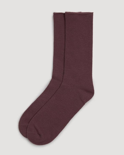 Ysabel Mora - 12726 Basico Sin Puno - no cuff cotton ankle socks in light aubergine purple