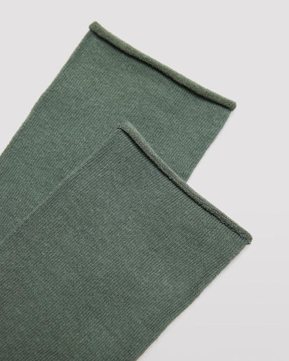 Ysabel Mora - 12726 Basico Sin Puno - no cuff cotton ankle socks in sage green