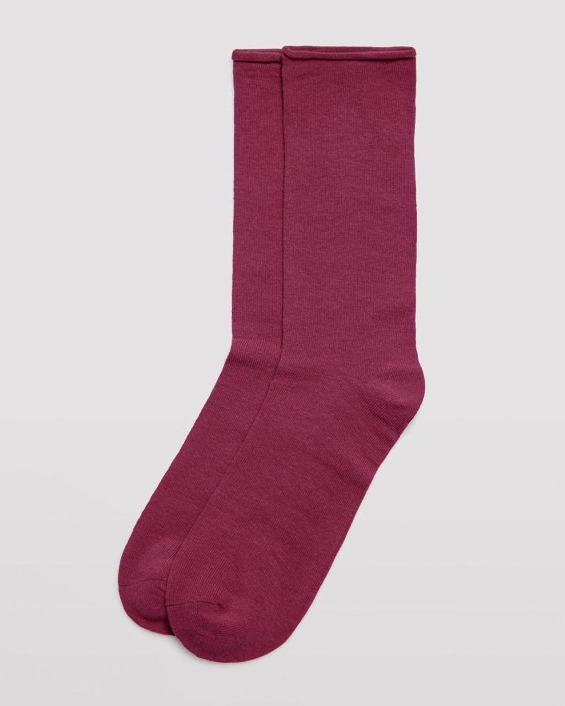 Ysabel Mora - 12726 Basico Sin Puno - no cuff cotton ankle socks in wine