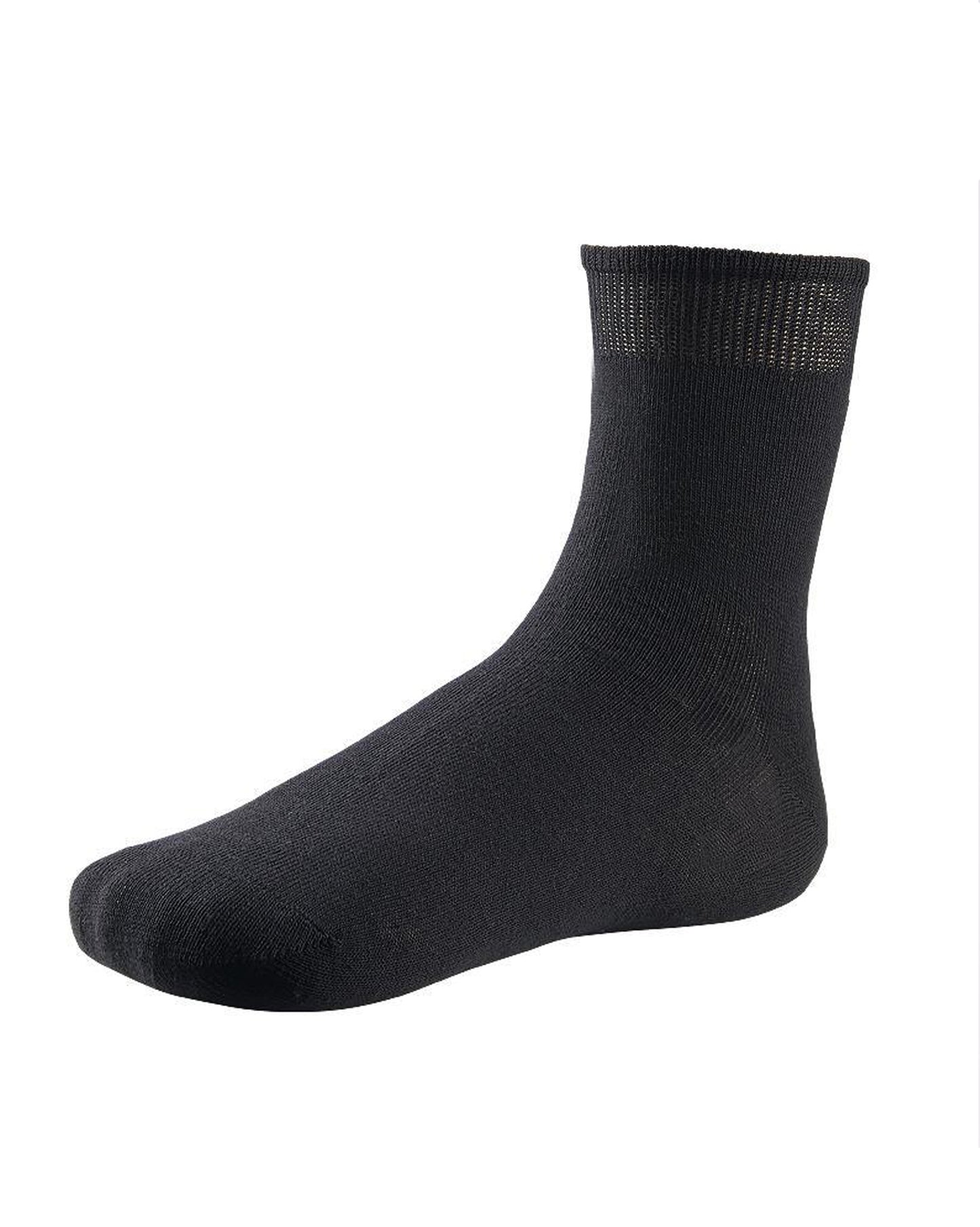 Ysabel Mora 12781 All Cotton Sock - Light 100% cotton black ankle socks with anti-pressure cuff, shaped heel and flat toe seams.