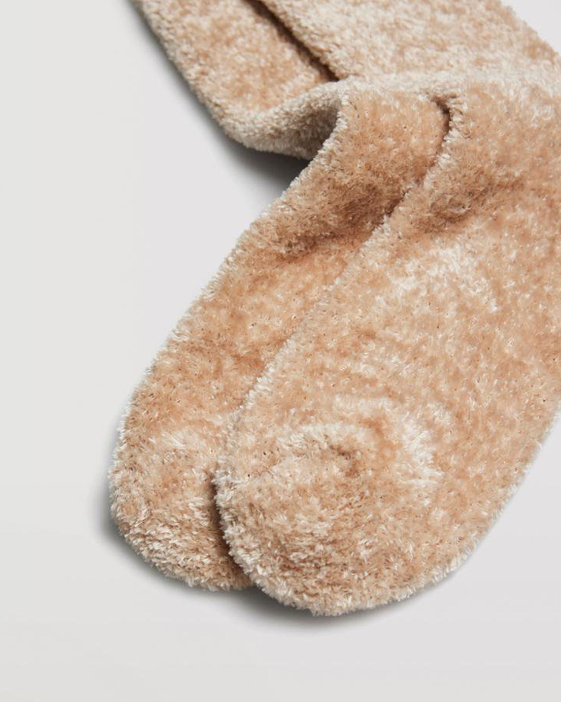 Ysabel Mora 12897 Fluffy Velour Socks - Beige coloured Soft and fluffy velour effect socks with anti-pressure cuff.