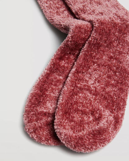 Ysabel Mora 12897 Fluffy Velour Socks - Pale red maroon coloured Soft and fluffy velour effect socks with anti-pressure cuff.