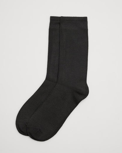 Ysabel Mora 12909 Modal Socks - Dark brown classic crew length ankle socks made with modal fabric providing an extra soft touch with anti-pressure comfort cuff.