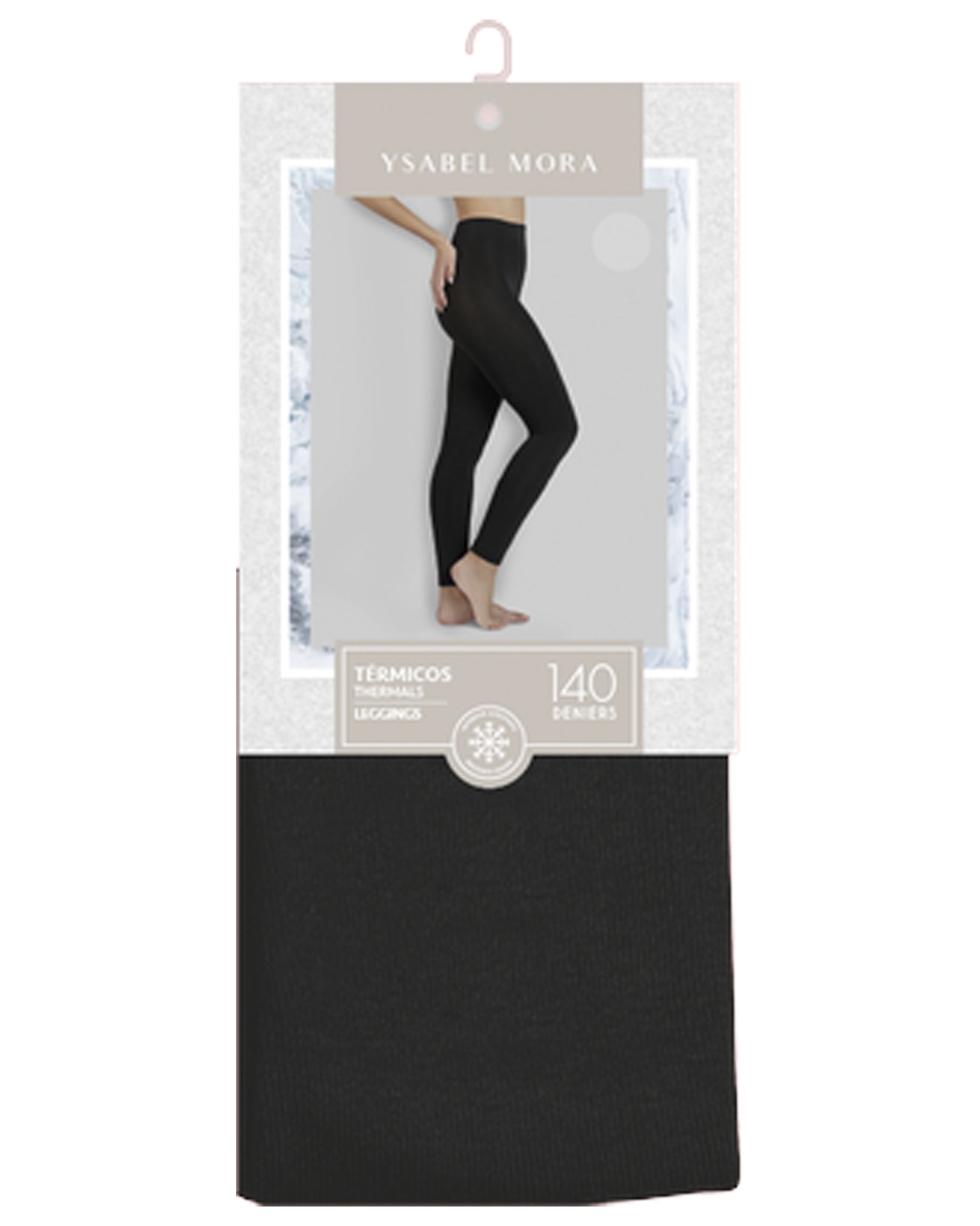 Ysabel Mora 13841 Thermal Fleece Lined Footless Tights in dark grey (gris) Packaging