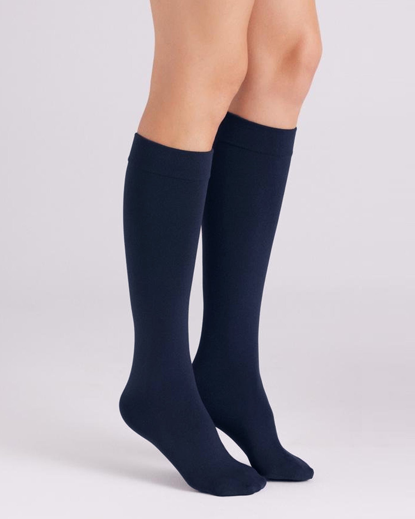 Ysabel Mora 15841 Thermal Minimedia - warm fleece lined knee-high socks in navy blue.