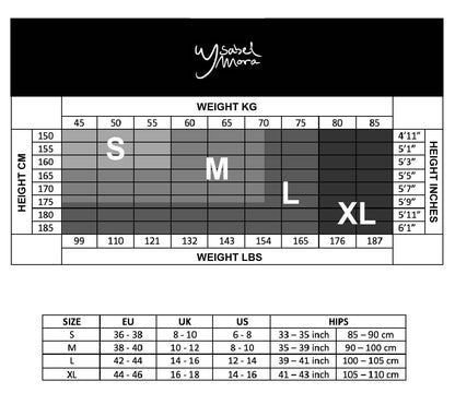 Ysabel Mora - Leggings Size Chart