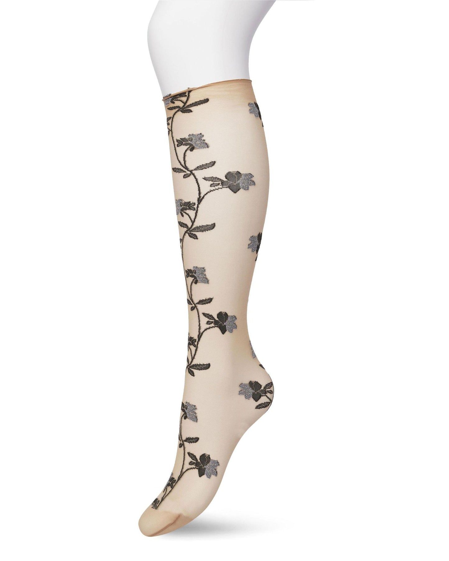 Bonnie Doon Misty Flower Knee-Highs