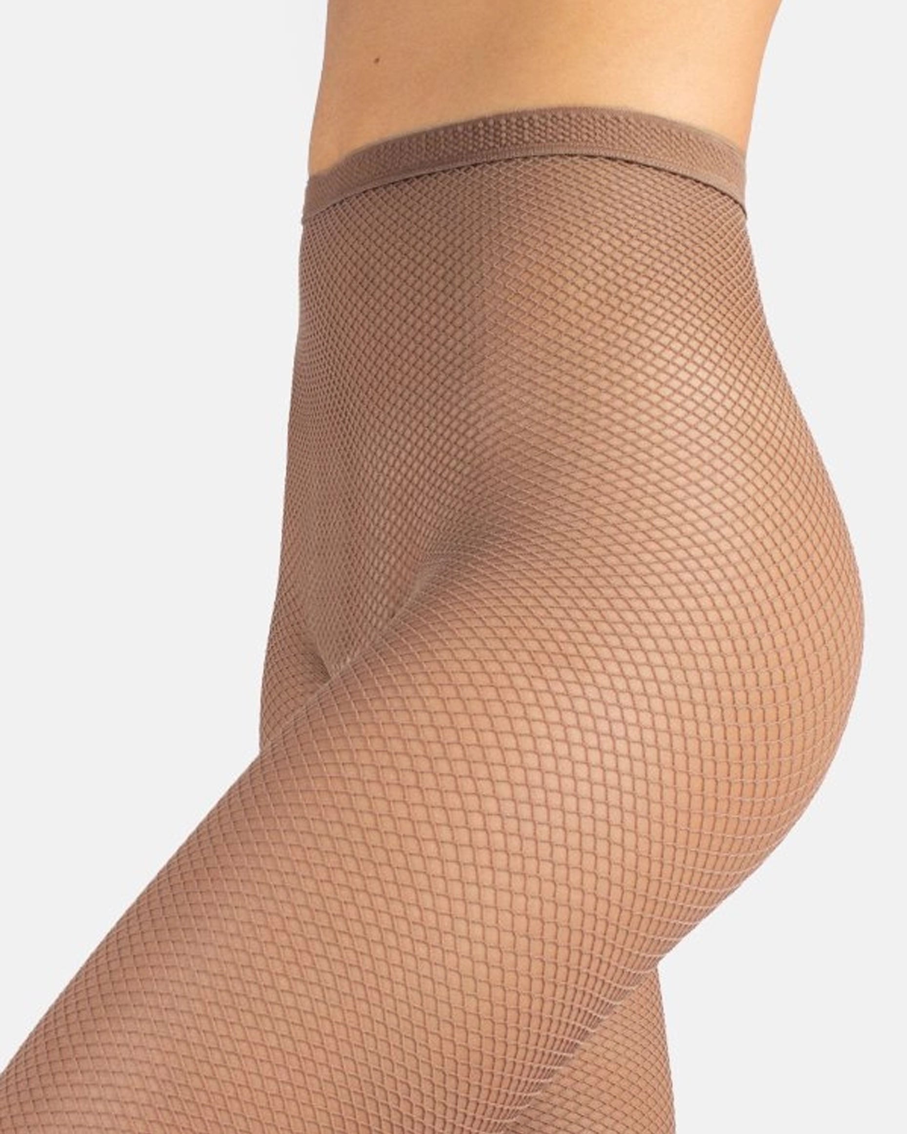 Calzitaly Dance Sole Fishnet tights - Light tan super strong and durable fishnet tights with seamless body. Perfect for performing and dancing.