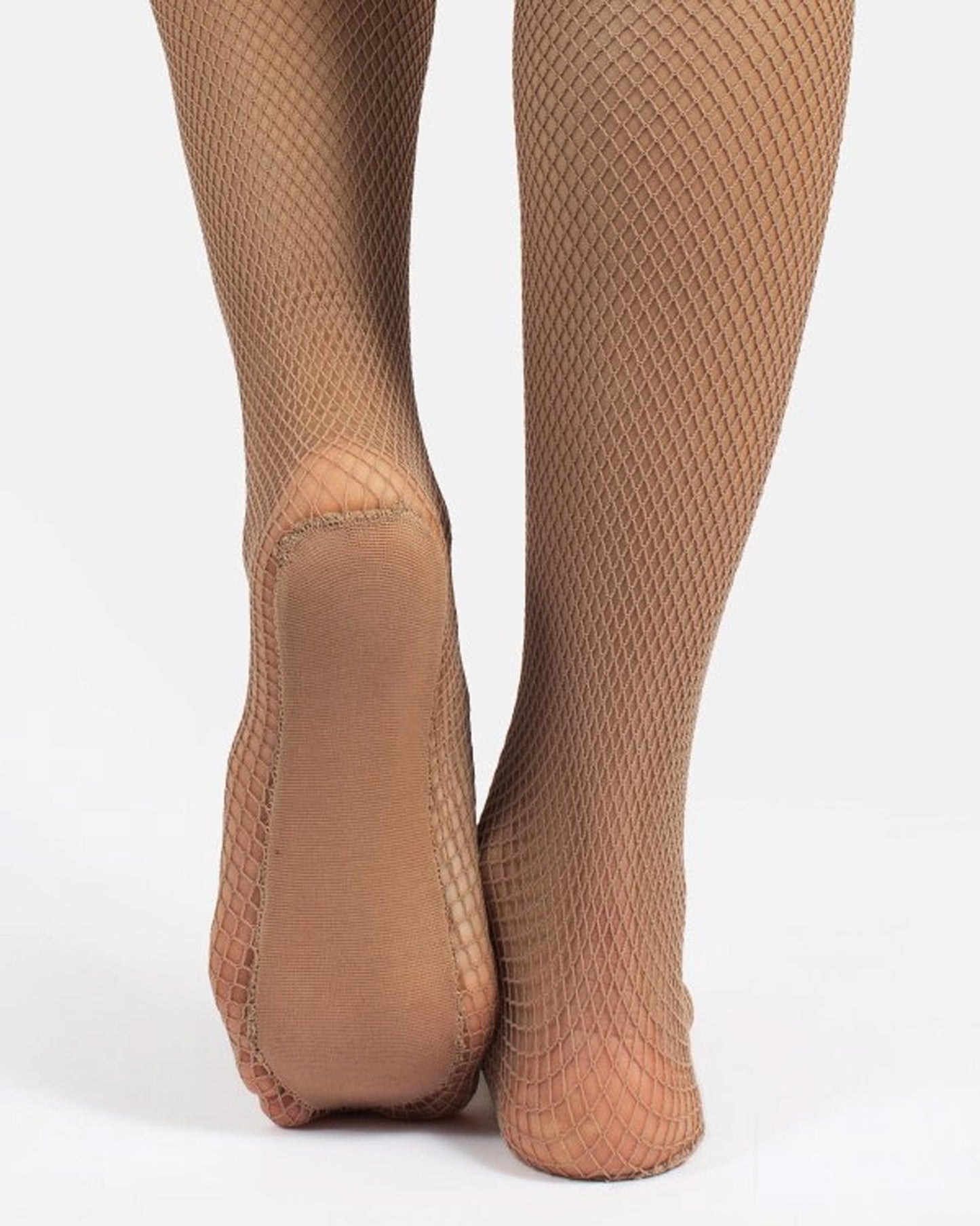 Calzitaly Dance Sole Fishnet tights - Light tan super strong and durable fishnet tights, can be worn with every type of shoe thanks to the smooth soft sole. Perfect for performing and dancing.