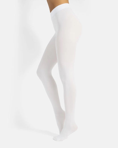 Calzitaly Opaque Tights - 80 den coloured opaque tights in white (bianco)