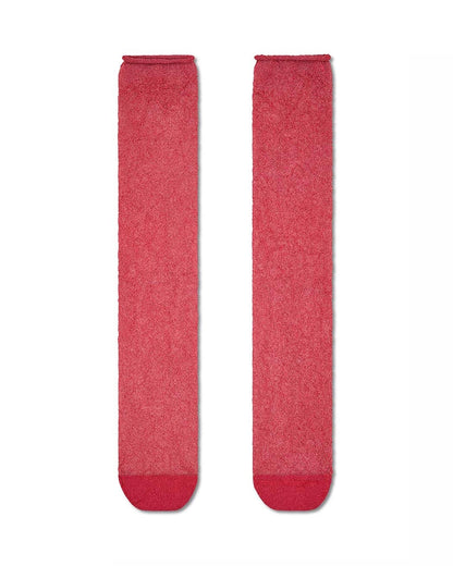 Happy Socks Glitter Crinkle Sock - Sparkly red light weight long socks that can be slouched or scrunched down.