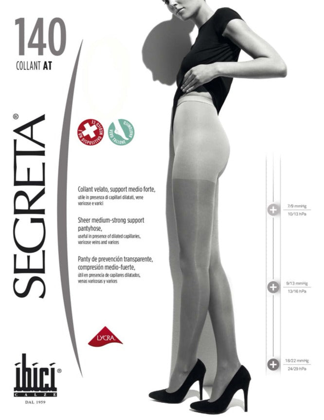 Ibici Segreta 140 Collant Packaging - Medium to strong strength compression support tights, ideal for varicose veins and long haul flights