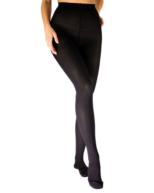 Ibici Segreta Young 70 Collant - black matte opaque medium strength compression support tights, ideal for varicose veins and long haul flights. 
