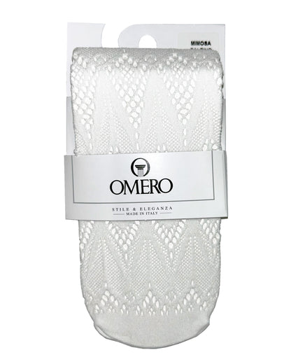 Omero Mimosa Calzino Pack - White laser-cut fishnet fashion ankle socks with a gothic/tribal style pattern, simple elasticated cuff and opaque toe. 