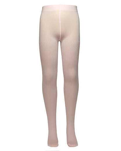 Omsa Serenella Cinderella Collant - Light baby pink soft opaque ribbed children's tights with a plain smooth boxer top and deep comfort waist band.