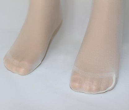 Omsa MiniVelour 25 Tights - Soft and matte semi sheer plain kid's tights in ivory cream, reinforced toe.