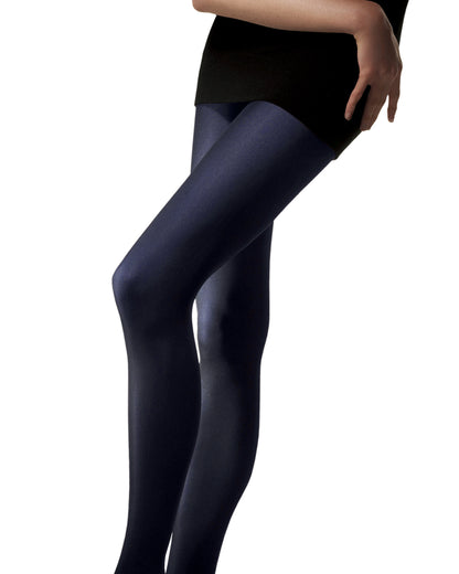 Omsa Velour 40 Tights - soft matte microfibre semi-opaque tights in dark navy (bleu notte)