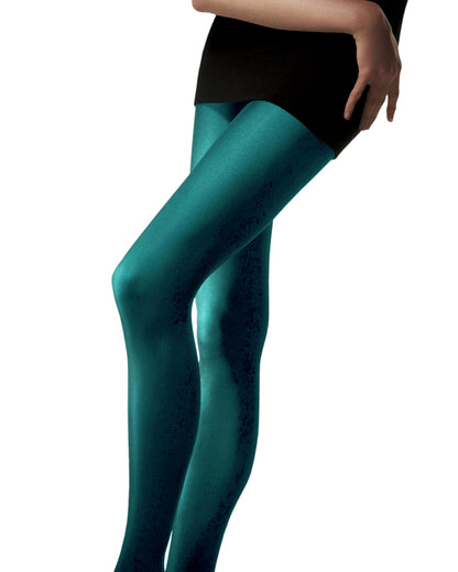 Omsa Velour 40 Collant - soft matte microfibre semi-opaque tights in teal (ottanio)