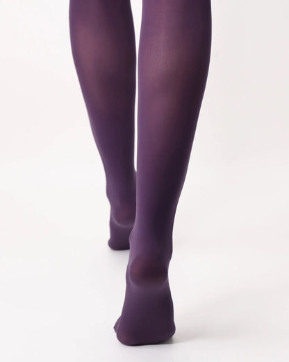 Oroblù All Colors 50 Den - Dark purple (deep violet) microfibre opaque coloured tights. Back view.